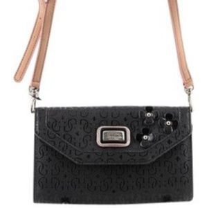 GUESA Marciano Britton Mini Black Patent Leather Cross Body Bag Purse